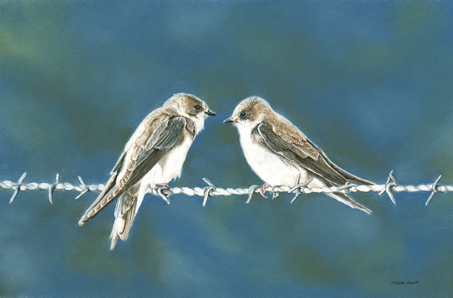 Print of Original pastel 'Tete-a-tete'